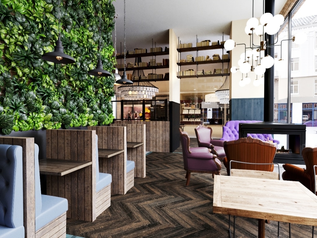 3d visualizations Coffee place in London