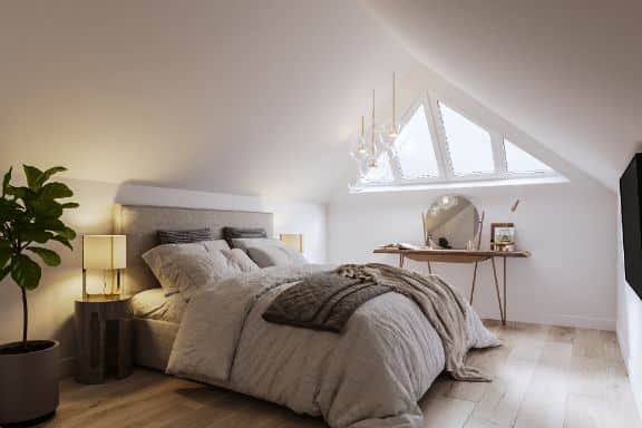 3d interior visualization of bedroom