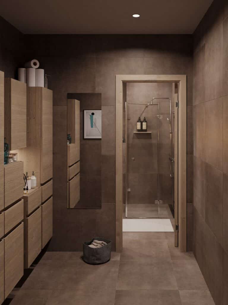 real estate rendering, bathroom