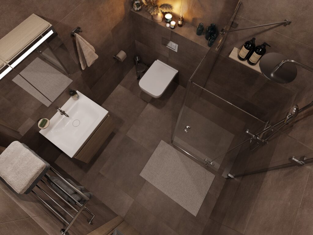 3D Real estate walkthrough viewing point - bathroom 