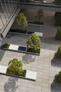 3D hotel outside area rendering