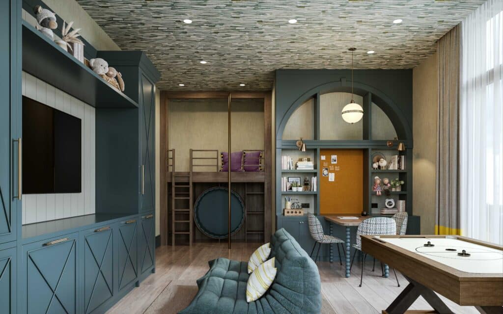 CGI of apartment in London - playroom