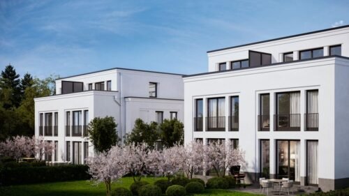 3d visualization of white houses