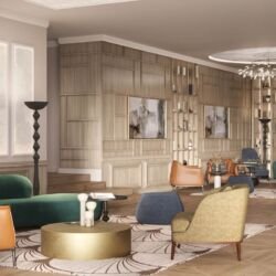 3D hotel lobby rendering