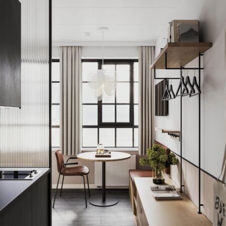 3D renderings of a hotel