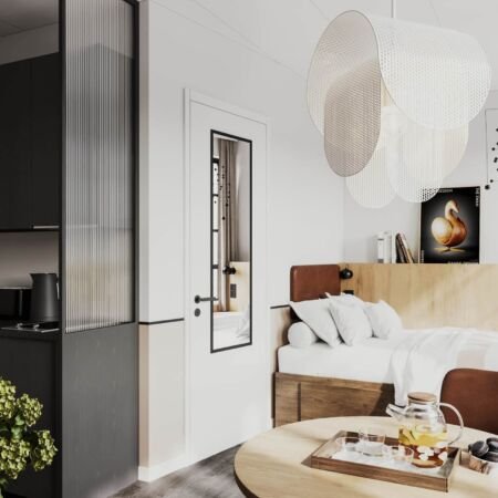 3D renderings of a hotel