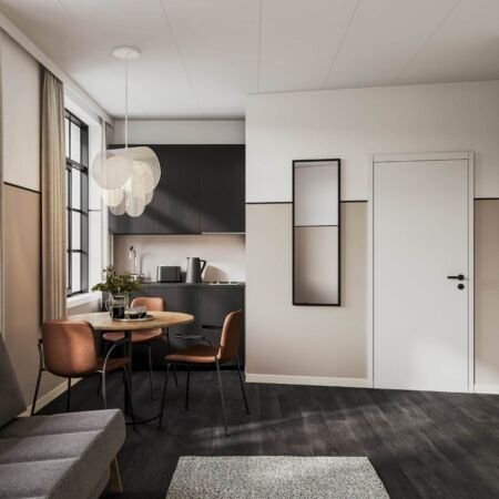 3D renderings of a hotel