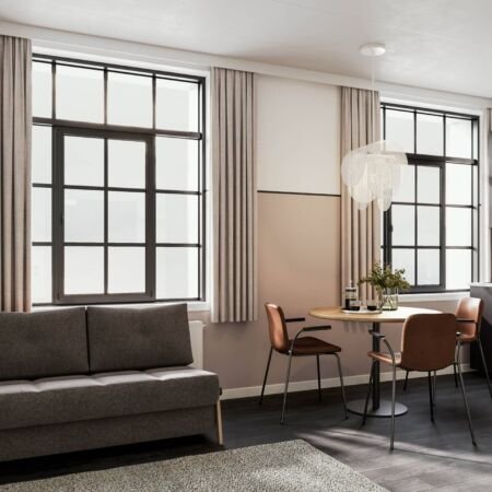 3D renderings of a hotel